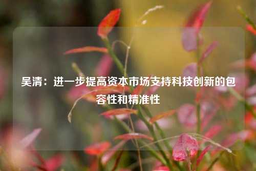 吴清：进一步提高资本市场支持科技创新的包容性和精准性