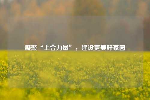 凝聚“上合力量”，建设更美好家园