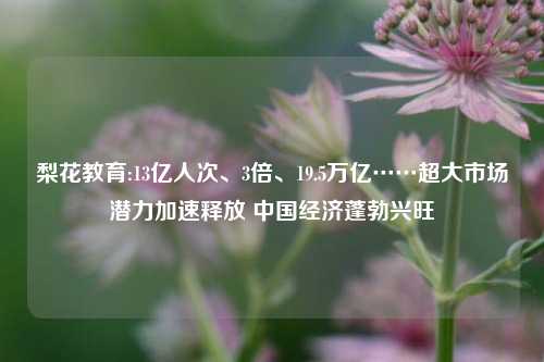 梨花教育:13亿人次、3倍、19.5万亿……超大市场潜力加速释放 中国经济蓬勃兴旺