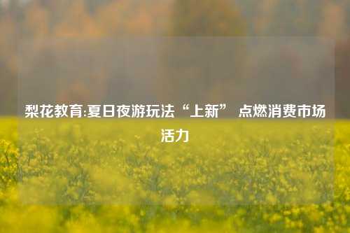 梨花教育:夏日夜游玩法“上新” 点燃消费市场活力