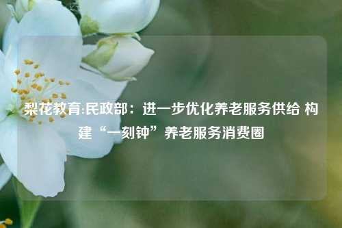 梨花教育:民政部：进一步优化养老服务供给 构建“一刻钟”养老服务消费圈
