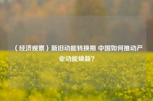 （经济观察）新旧动能转换期 中国如何推动产业动能焕新？