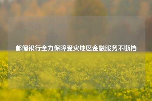 邮储银行全力保障受灾地区金融服务不断档