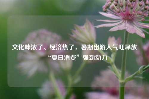 文化味浓了、经济热了，暑期出游人气旺释放“夏日消费”强劲动力
