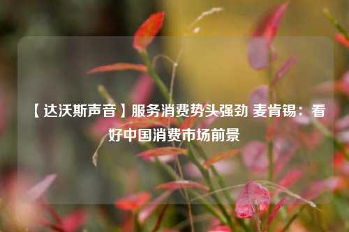 【达沃斯声音】服务消费势头强劲 麦肯锡：看好中国消费市场前景