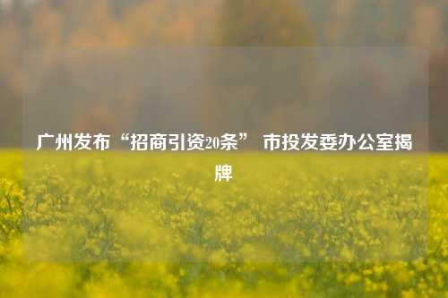 广州发布“招商引资20条” 市投发委办公室揭牌