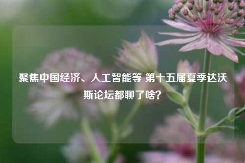 聚焦中国经济、人工智能等 第十五届夏季达沃斯论坛都聊了啥？