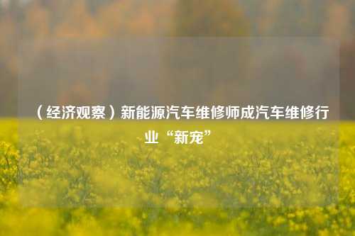 （经济观察）新能源汽车维修师成汽车维修行业“新宠”