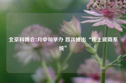 北京科博会7月中旬举办 首次推出“线上磋商系统”