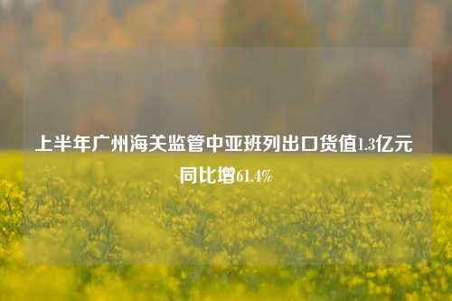 上半年广州海关监管中亚班列出口货值1.3亿元 同比增61.4%