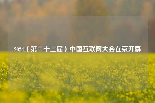 2024（第二十三届）中国互联网大会在京开幕