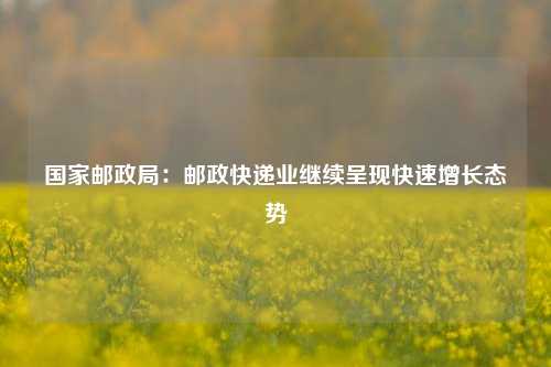 国家邮政局：邮政快递业继续呈现快速增长态势