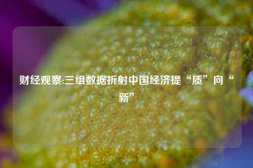 财经观察:三组数据折射中国经济提“质”向“新”