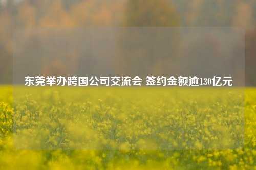 东莞举办跨国公司交流会 签约金额逾130亿元