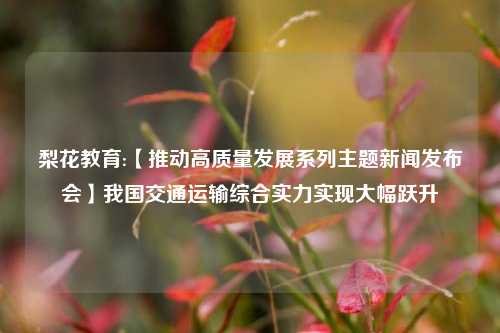 梨花教育:【推动高质量发展系列主题新闻发布会】我国交通运输综合实力实现大幅跃升