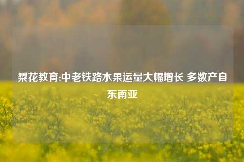 梨花教育:中老铁路水果运量大幅增长 多数产自东南亚