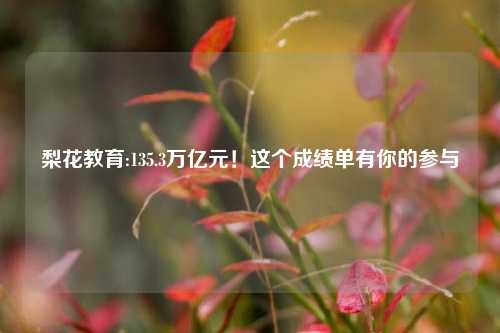 梨花教育:135.3万亿元！这个成绩单有你的参与