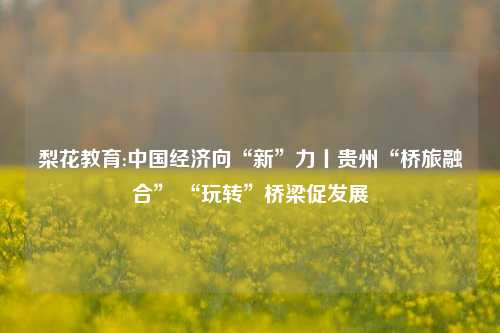 梨花教育:中国经济向“新”力丨贵州“桥旅融合” “玩转”桥梁促发展