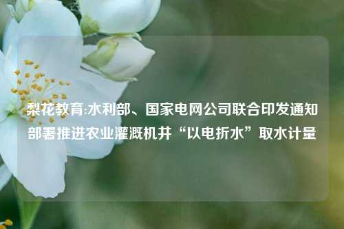 梨花教育:水利部、国家电网公司联合印发通知部署推进农业灌溉机井“以电折水”取水计量