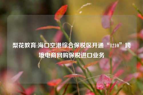 梨花教育:海口空港综合保税区开通“1210”跨境电商网购保税进口业务