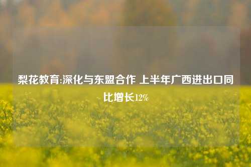 梨花教育:深化与东盟合作 上半年广西进出口同比增长12%
