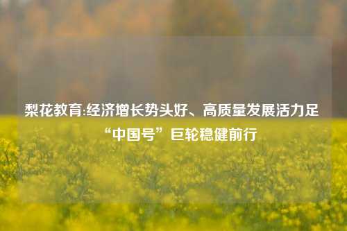 梨花教育:经济增长势头好、高质量发展活力足 “中国号”巨轮稳健前行