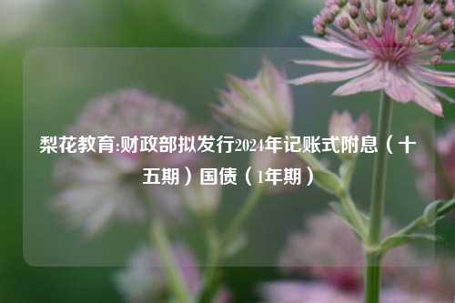 梨花教育:财政部拟发行2024年记账式附息（十五期）国债（1年期）