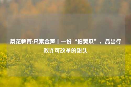 梨花教育:尺素金声丨一份“拍黄瓜”，品出行政许可改革的甜头