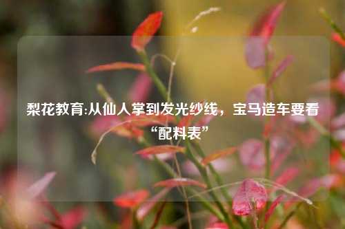 梨花教育:从仙人掌到发光纱线，宝马造车要看“配料表”