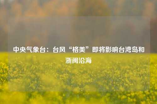 中央气象台：台风“格美”即将影响台湾岛和浙闽沿海