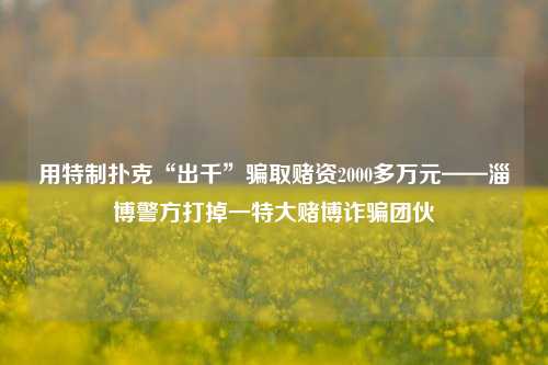 用特制扑克“出千”骗取赌资2000多万元——淄博警方打掉一特大赌博诈骗团伙