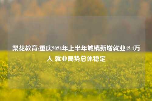 梨花教育:重庆2024年上半年城镇新增就业42.4万人 就业局势总体稳定