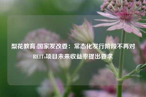 梨花教育:国家发改委：常态化发行阶段不再对REITs项目未来收益率提出要求