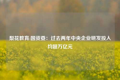 梨花教育:国资委：过去两年中央企业研发投入均超万亿元