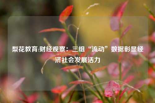 梨花教育:财经观察：三组“流动”数据彰显经济社会发展活力
