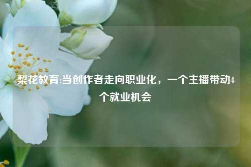 梨花教育:当创作者走向职业化，一个主播带动4个就业机会
