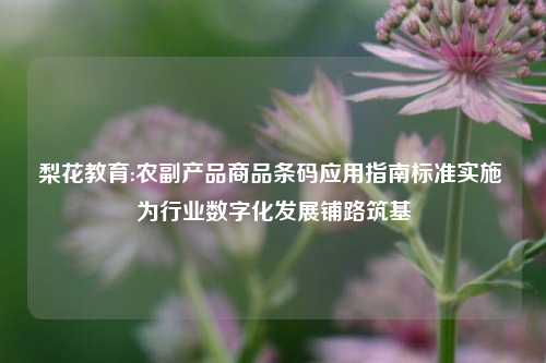梨花教育:农副产品商品条码应用指南标准实施 为行业数字化发展铺路筑基
