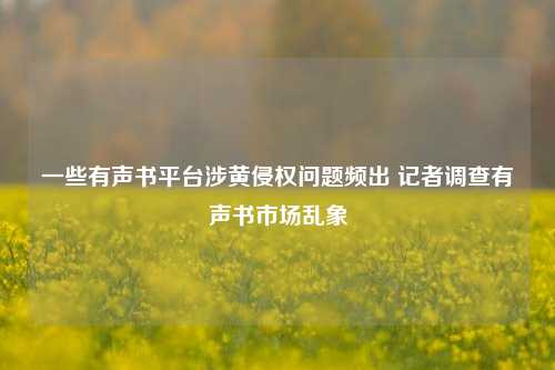 一些有声书平台涉黄侵权问题频出 记者调查有声书市场乱象