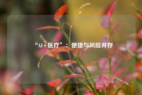 “AI+医疗”：便捷与风险并存