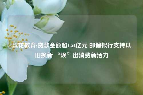 梨花教育:贷款金额超1.54亿元 邮储银行支持以旧换新 “焕”出消费新活力