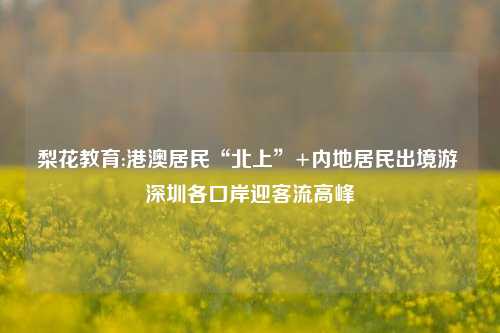 梨花教育:港澳居民“北上”+内地居民出境游 深圳各口岸迎客流高峰