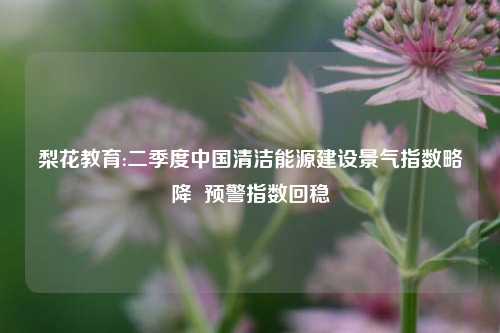 梨花教育:二季度中国清洁能源建设景气指数略降  预警指数回稳