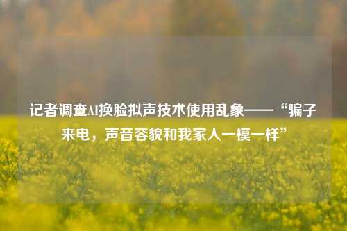 记者调查AI换脸拟声技术使用乱象——“骗子来电，声音容貌和我家人一模一样”