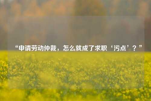 “申请劳动仲裁，怎么就成了求职‘污点’？”