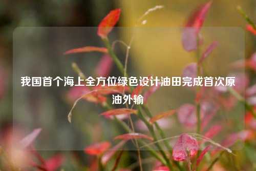 我国首个海上全方位绿色设计油田完成首次原油外输