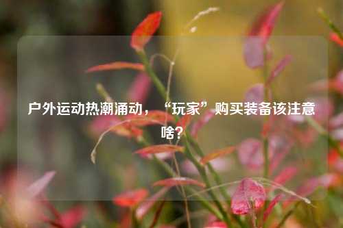 户外运动热潮涌动，“玩家”购买装备该注意啥？